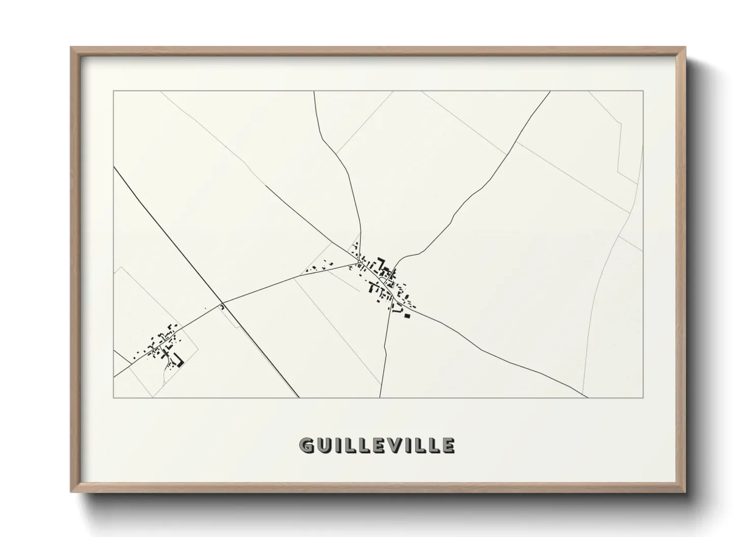Une affiche de carte sur Guilleville