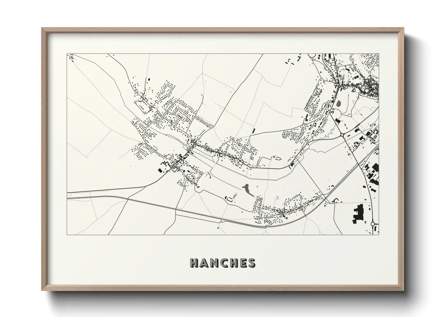 Une affiche de carte sur Hanches