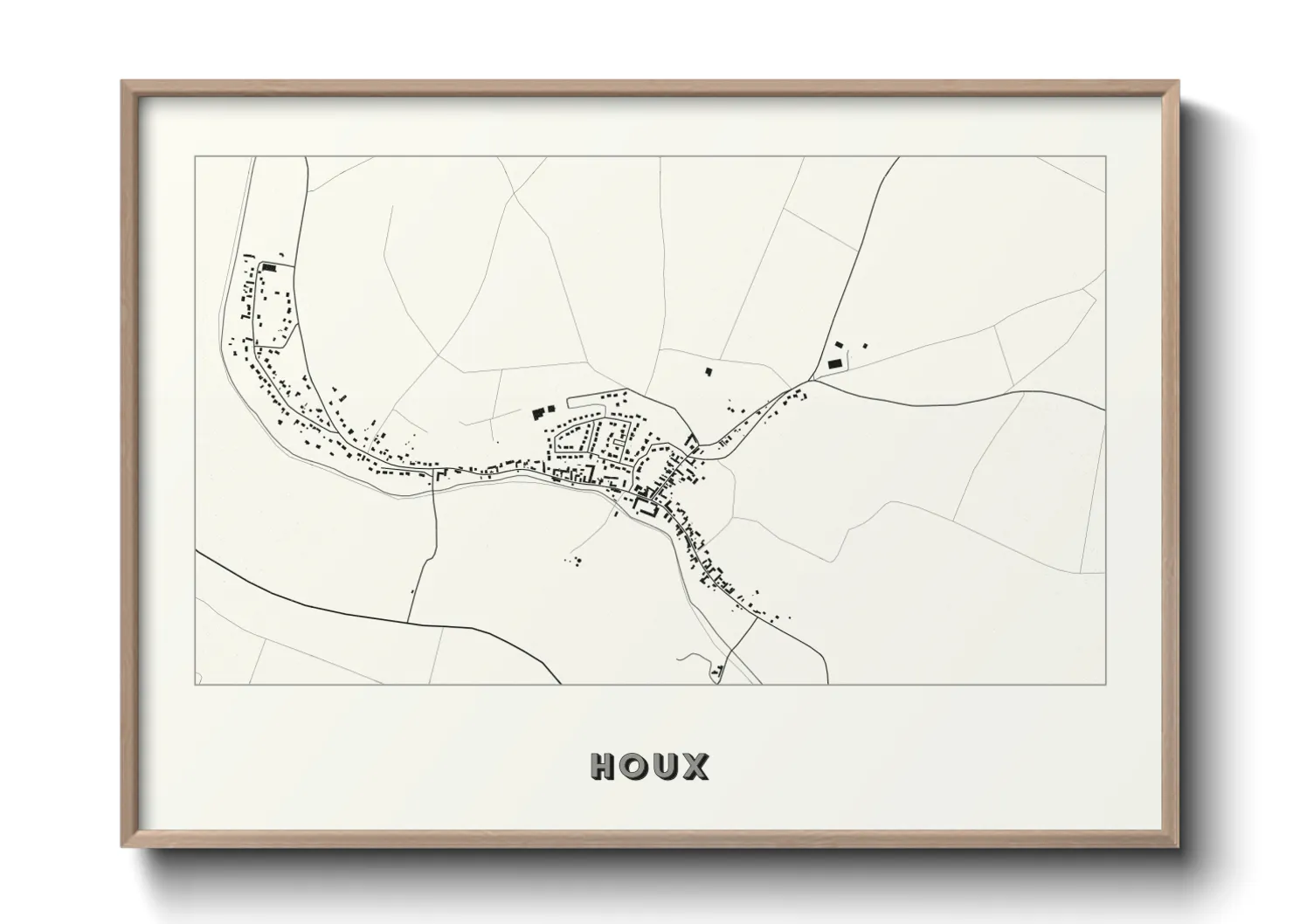 Une affiche de carte sur Houx