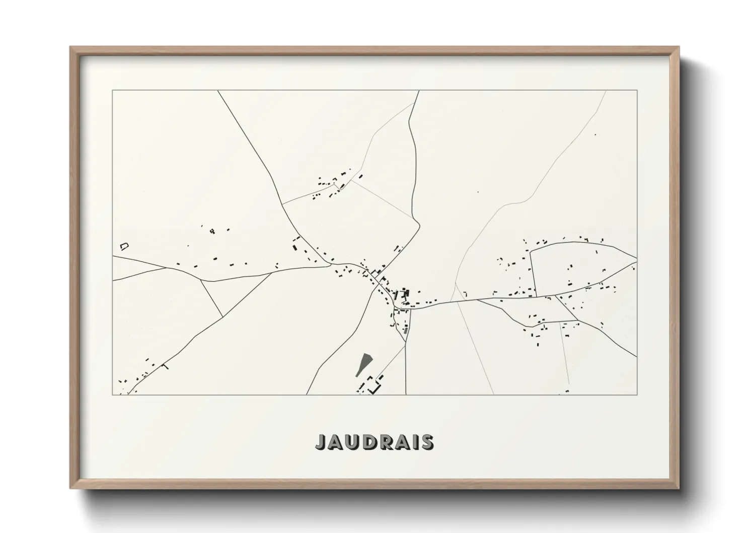 Une affiche de carte sur Jaudrais