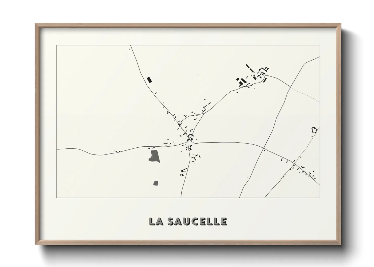 Une affiche de carte sur La Saucelle