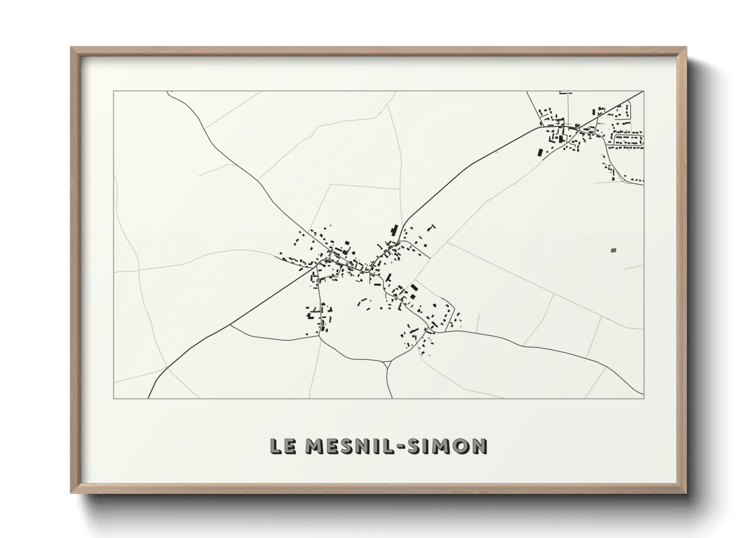 Une affiche de carte sur Le Mesnil-Simon