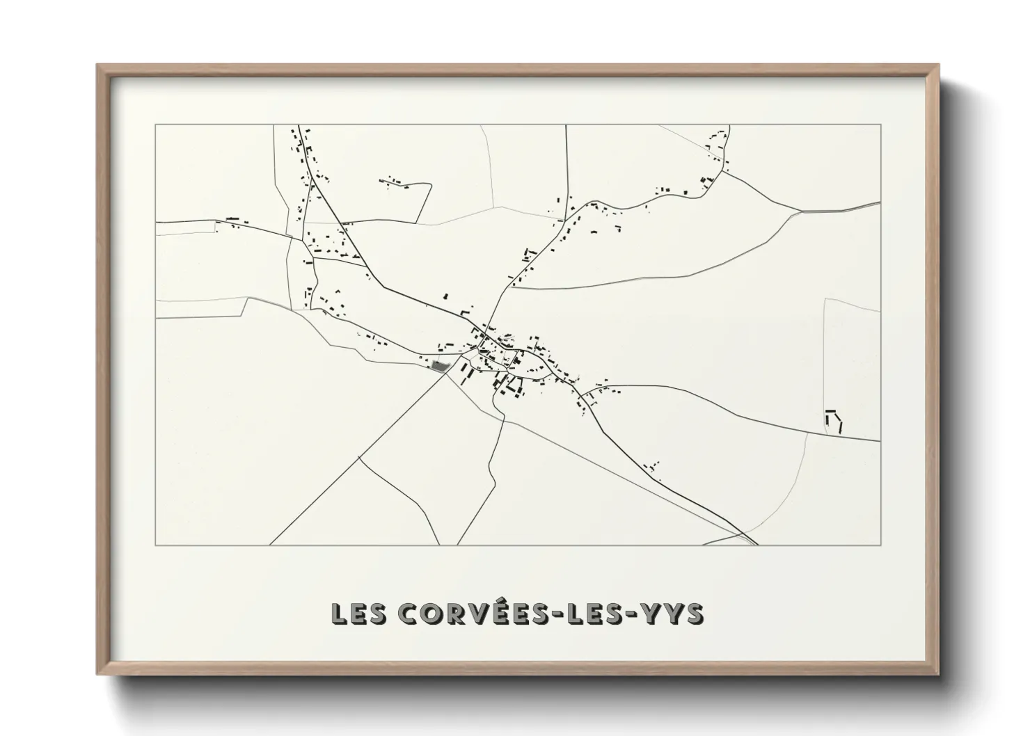 Une affiche de carte sur Les Corvées-les-Yys