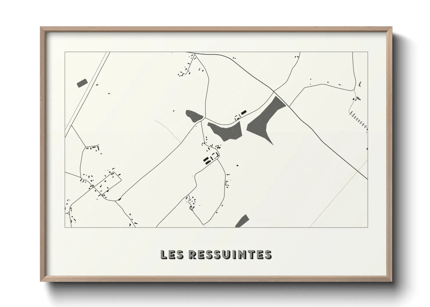 Une affiche de carte sur Les Ressuintes