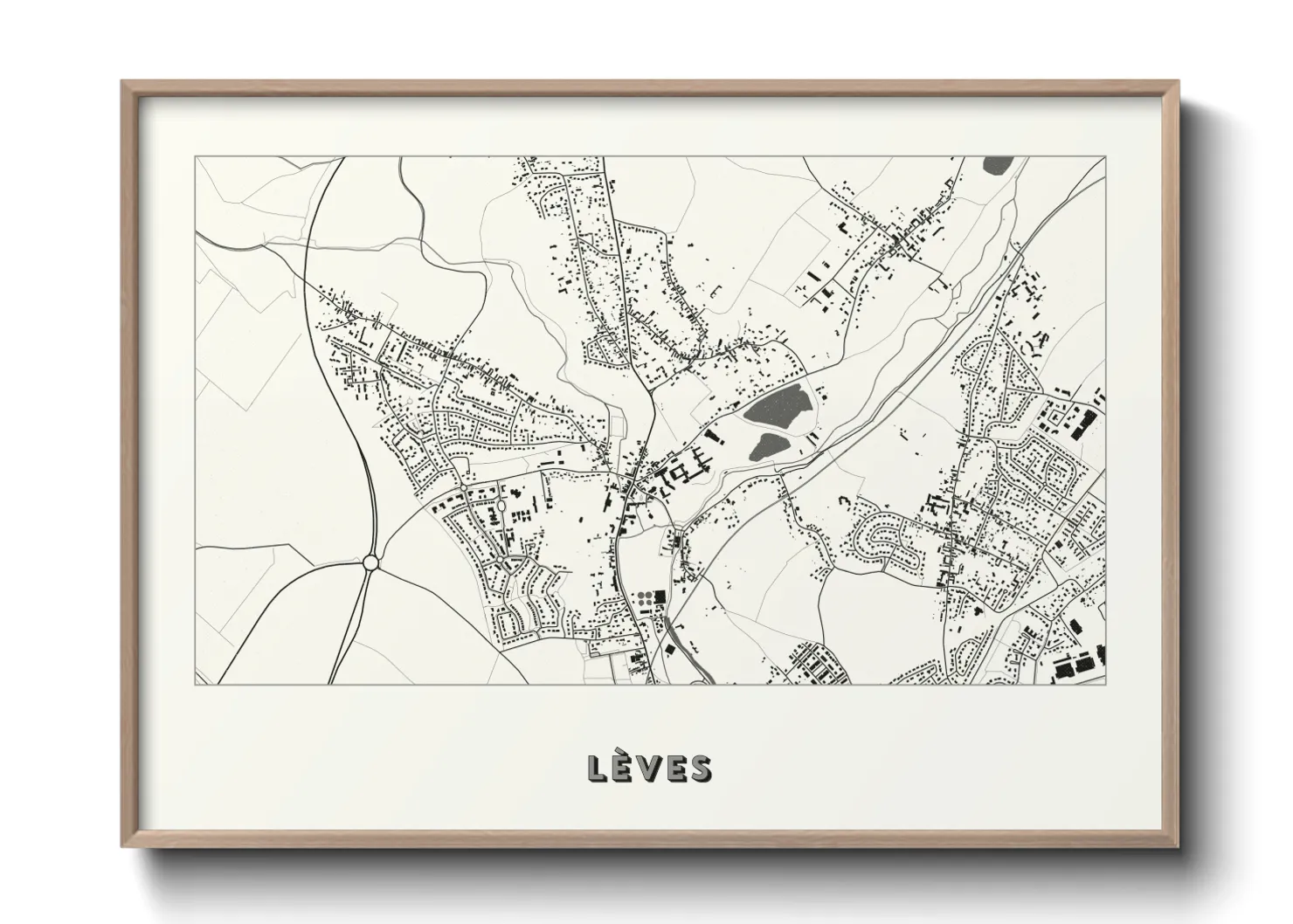Une affiche de carte sur Lèves