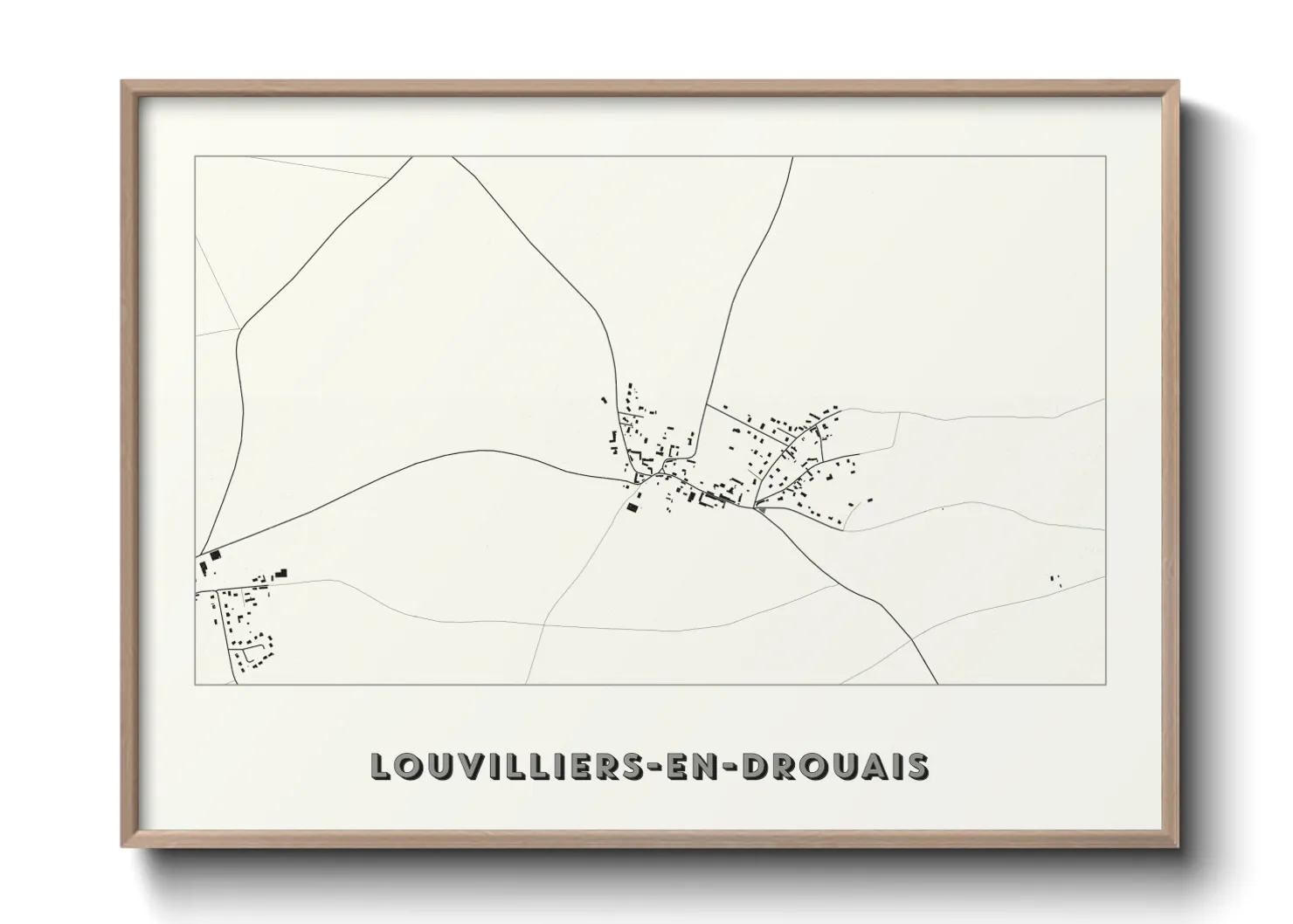 Une affiche de carte sur Louvilliers-en-Drouais