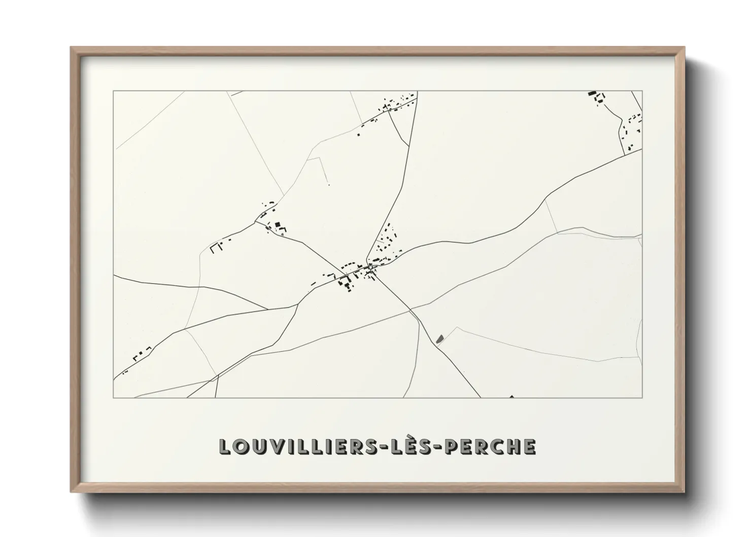 Une affiche de carte sur Louvilliers-lès-Perche