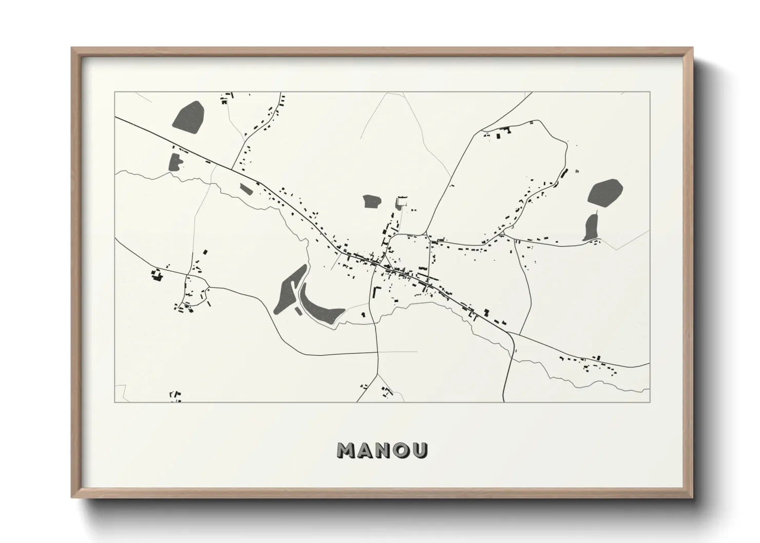 Une affiche de carte sur Manou