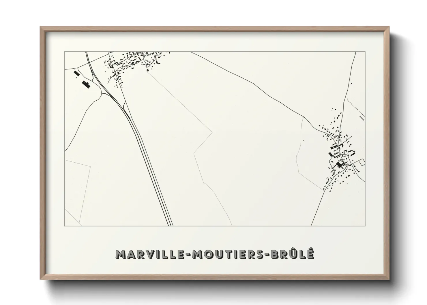 Une affiche de carte sur Marville-Moutiers-Brûlé