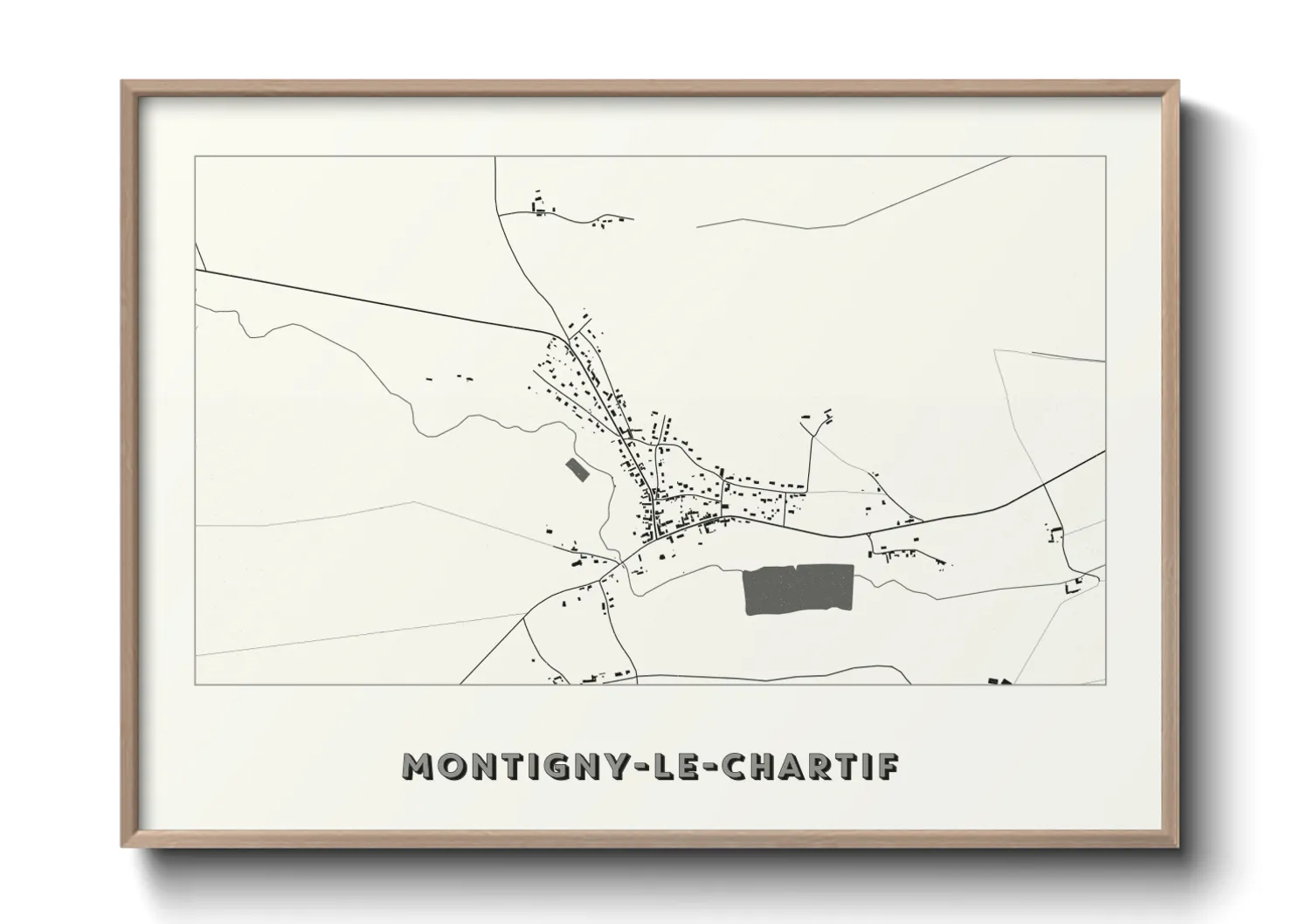 Une affiche de carte sur Montigny-le-Chartif