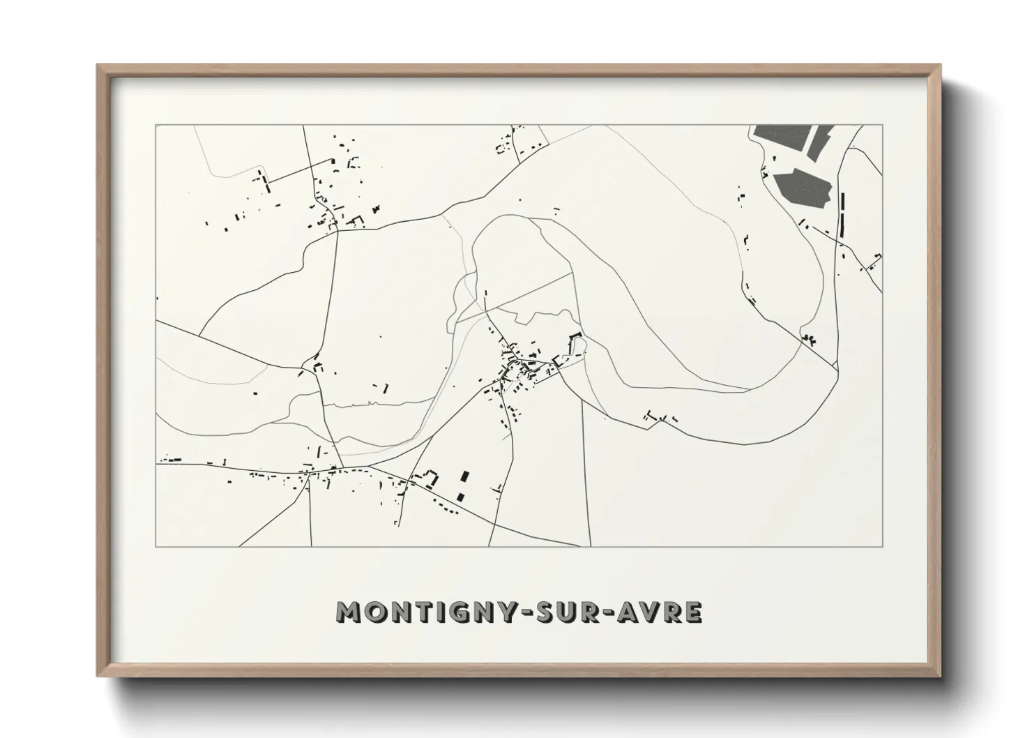 Une affiche de carte sur Montigny-sur-Avre