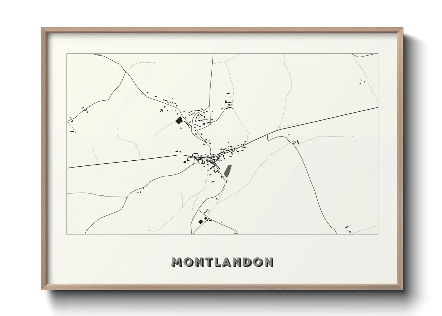 Une affiche de carte sur Montlandon