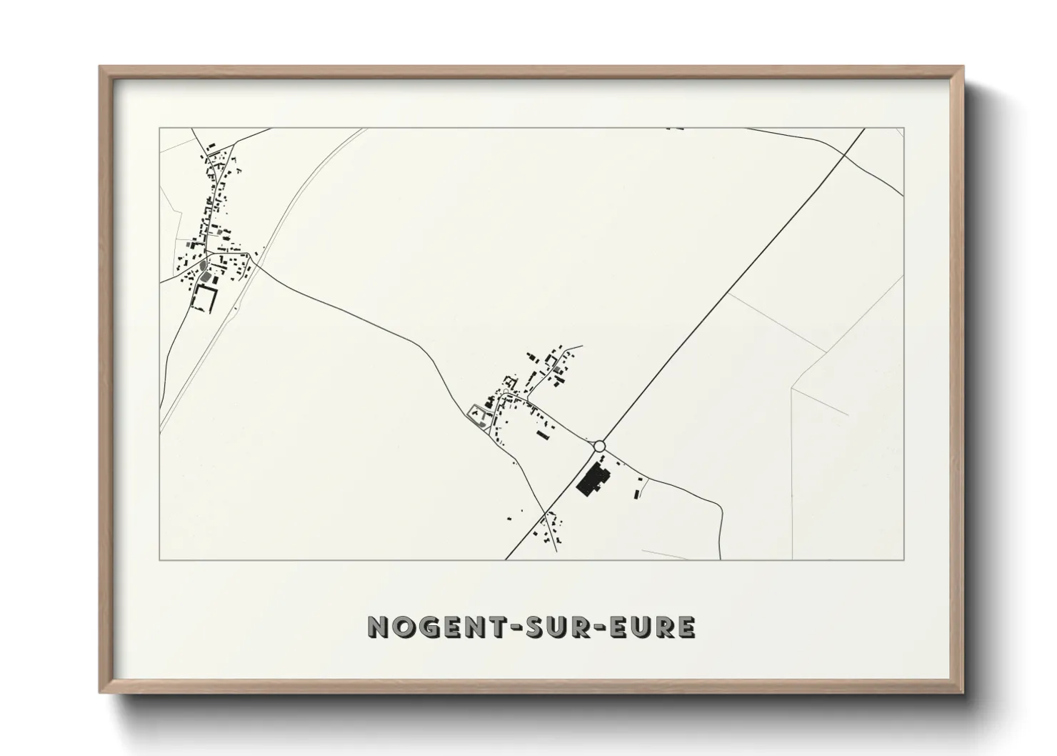 Une affiche de carte sur Nogent-sur-Eure