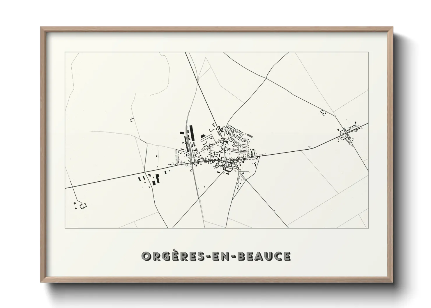 Une affiche de carte sur Orgères-en-Beauce