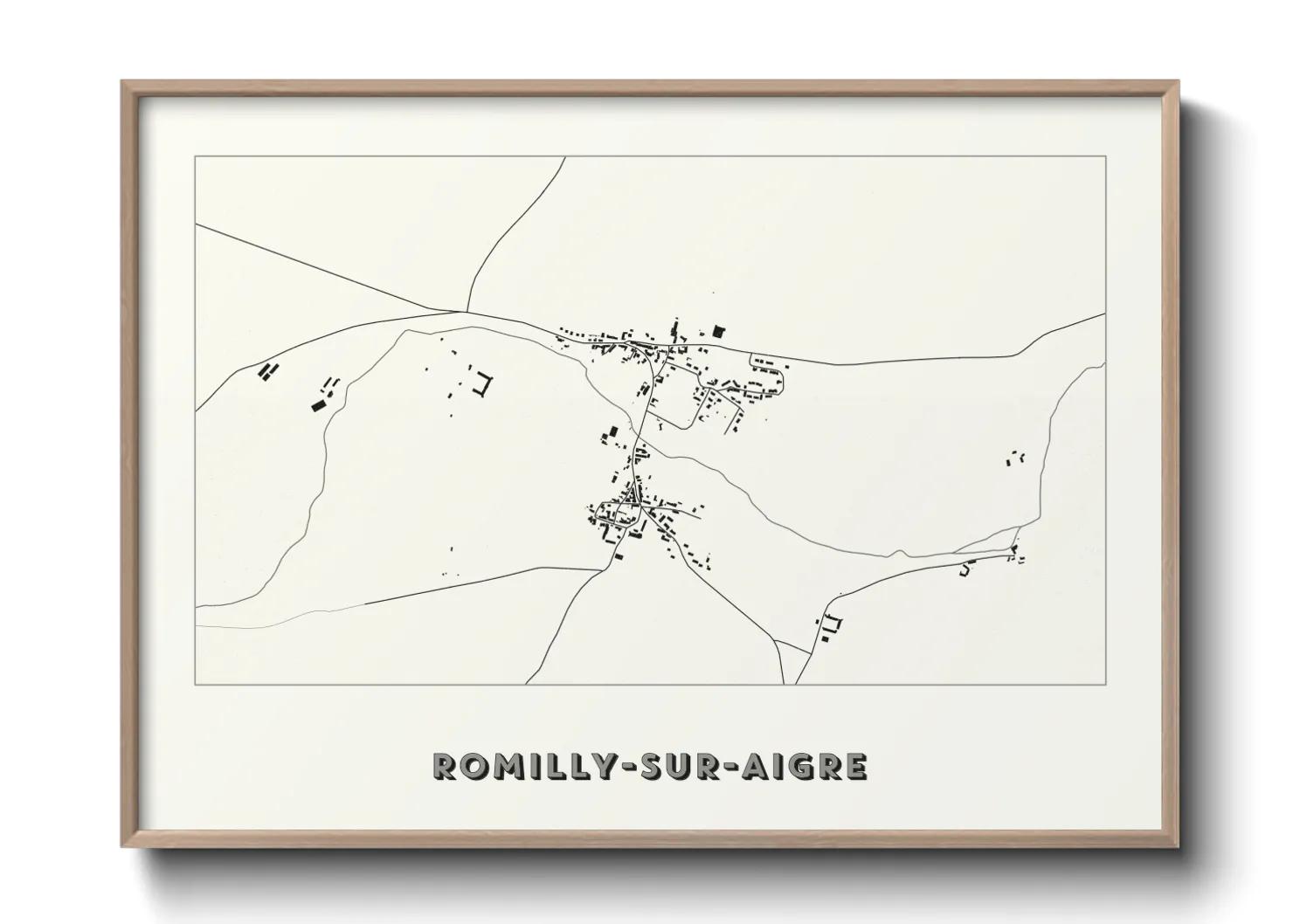 Une affiche de carte sur Romilly-sur-Aigre