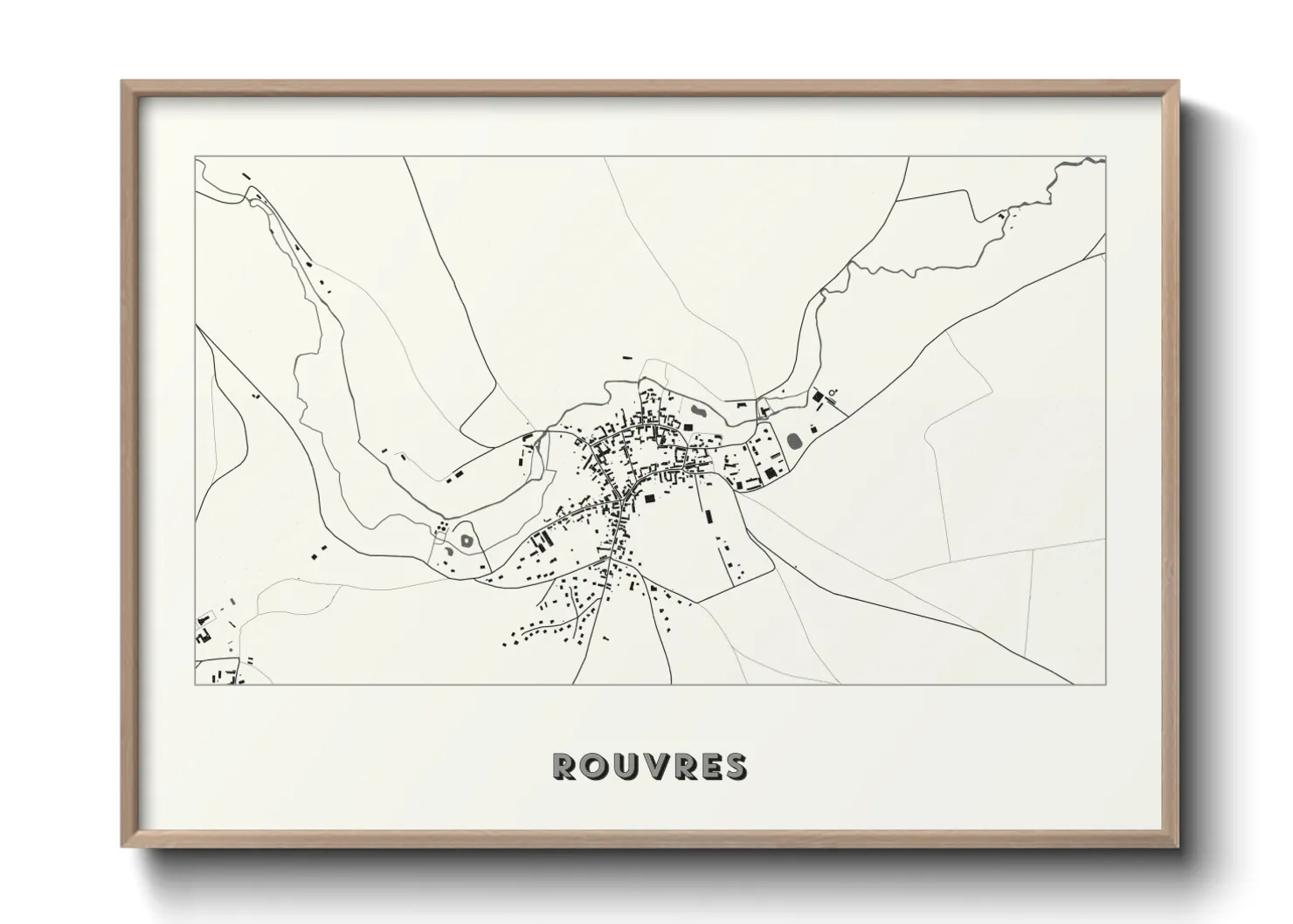 Une affiche de carte sur Rouvres