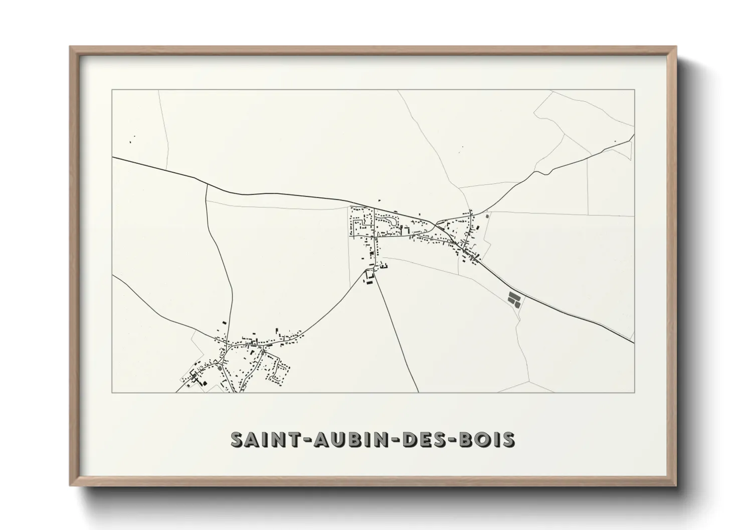 Une affiche de carte sur Saint-Aubin-des-Bois