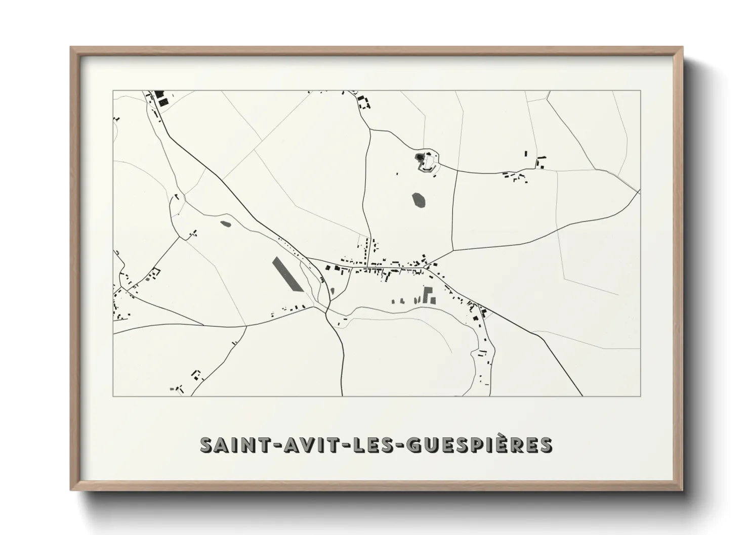 Une affiche de carte sur Saint-Avit-les-Guespières