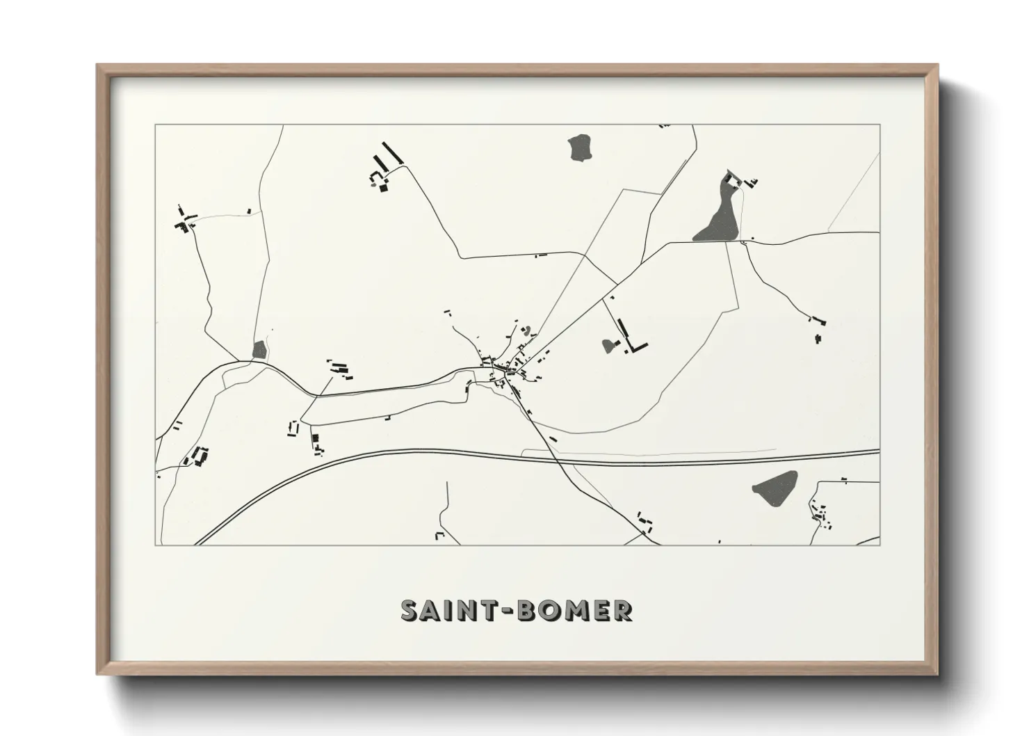 Une affiche de carte sur Saint-Bomer