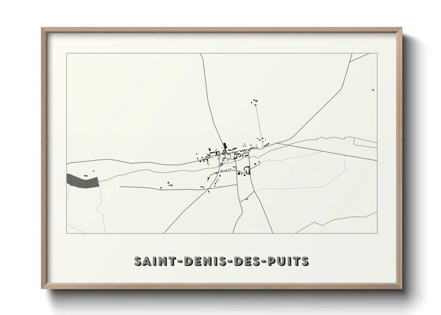 Une affiche de carte sur Saint-Denis-des-Puits