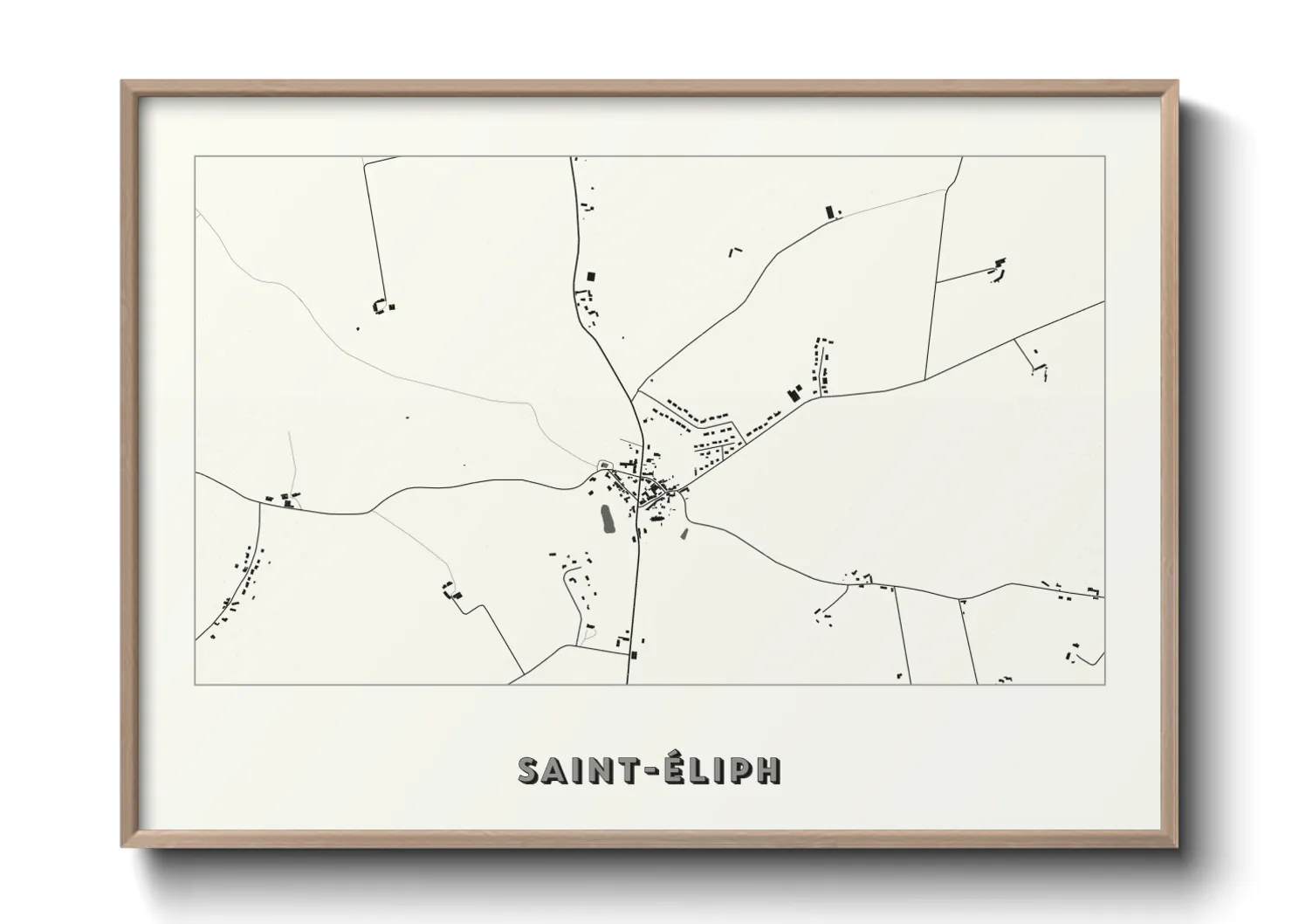 Une affiche de carte sur Saint-Éliph