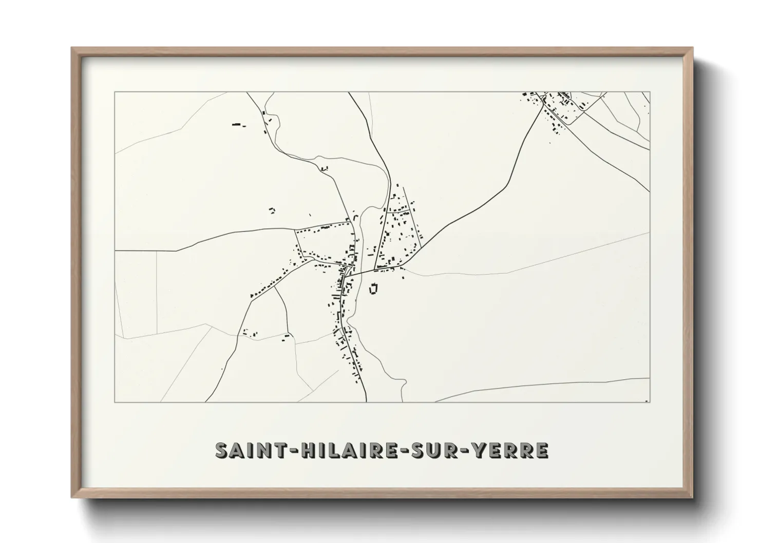Une affiche de carte sur Saint-Hilaire-sur-Yerre