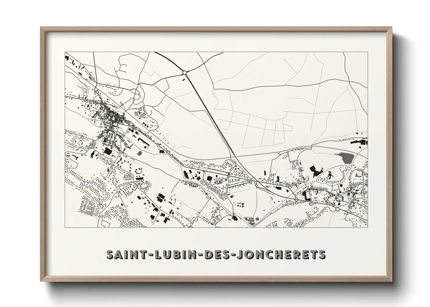 Une affiche de carte sur Saint-Lubin-des-Joncherets