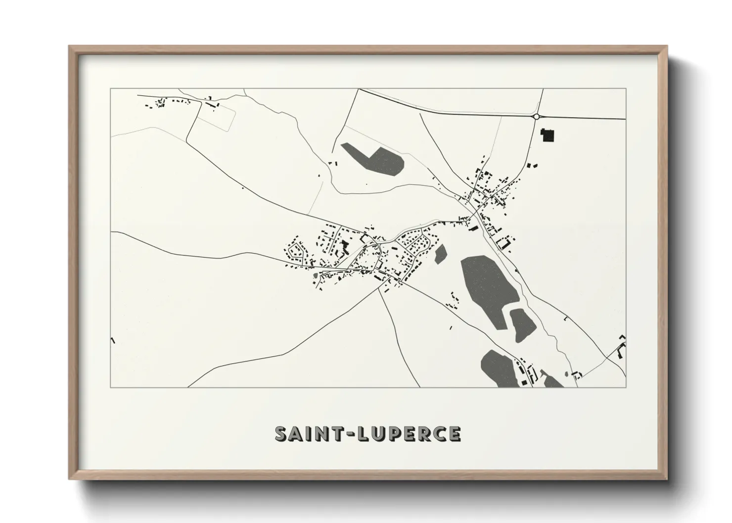 Une affiche de carte sur Saint-Luperce
