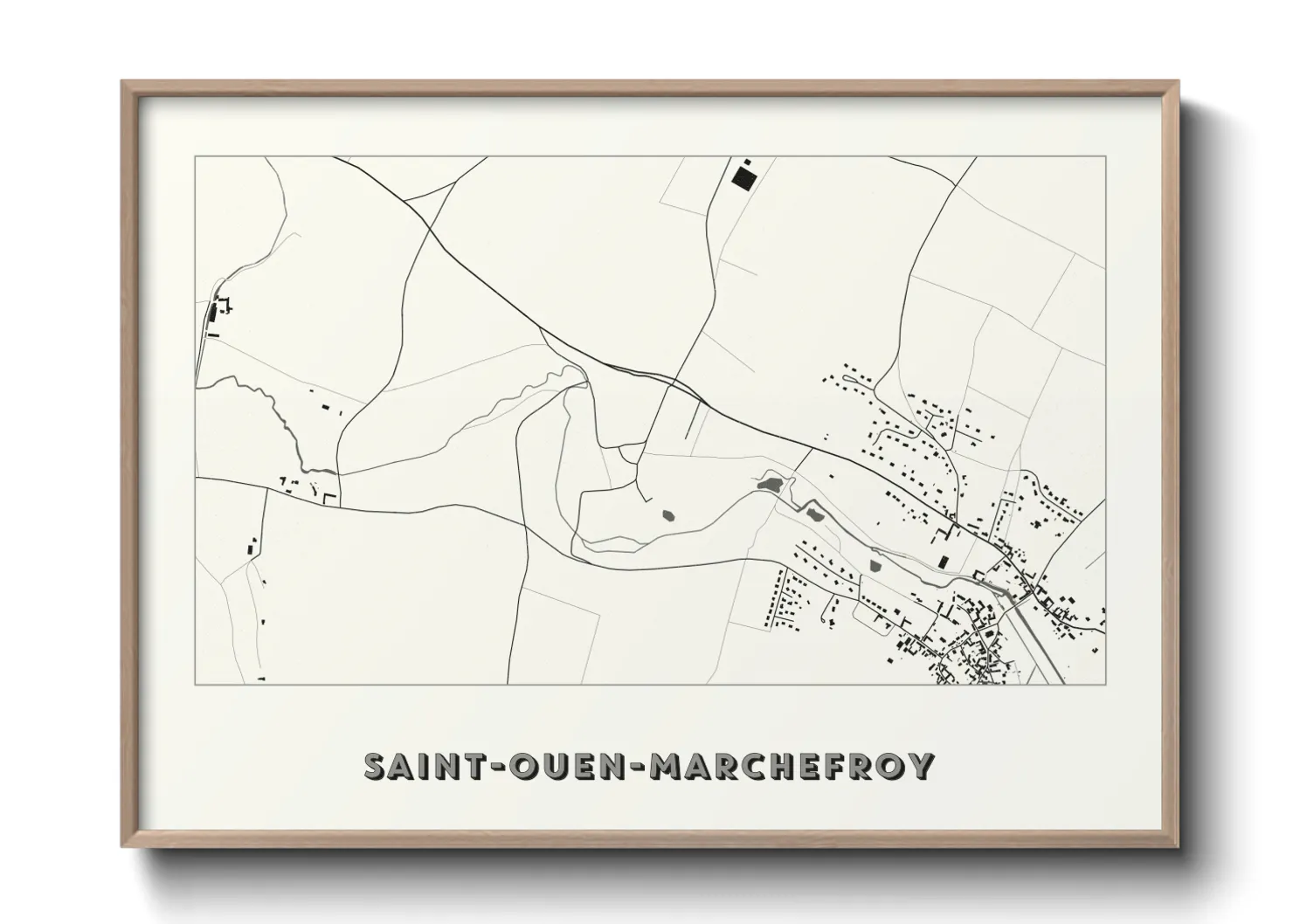 Une affiche de carte sur Saint-Ouen-Marchefroy