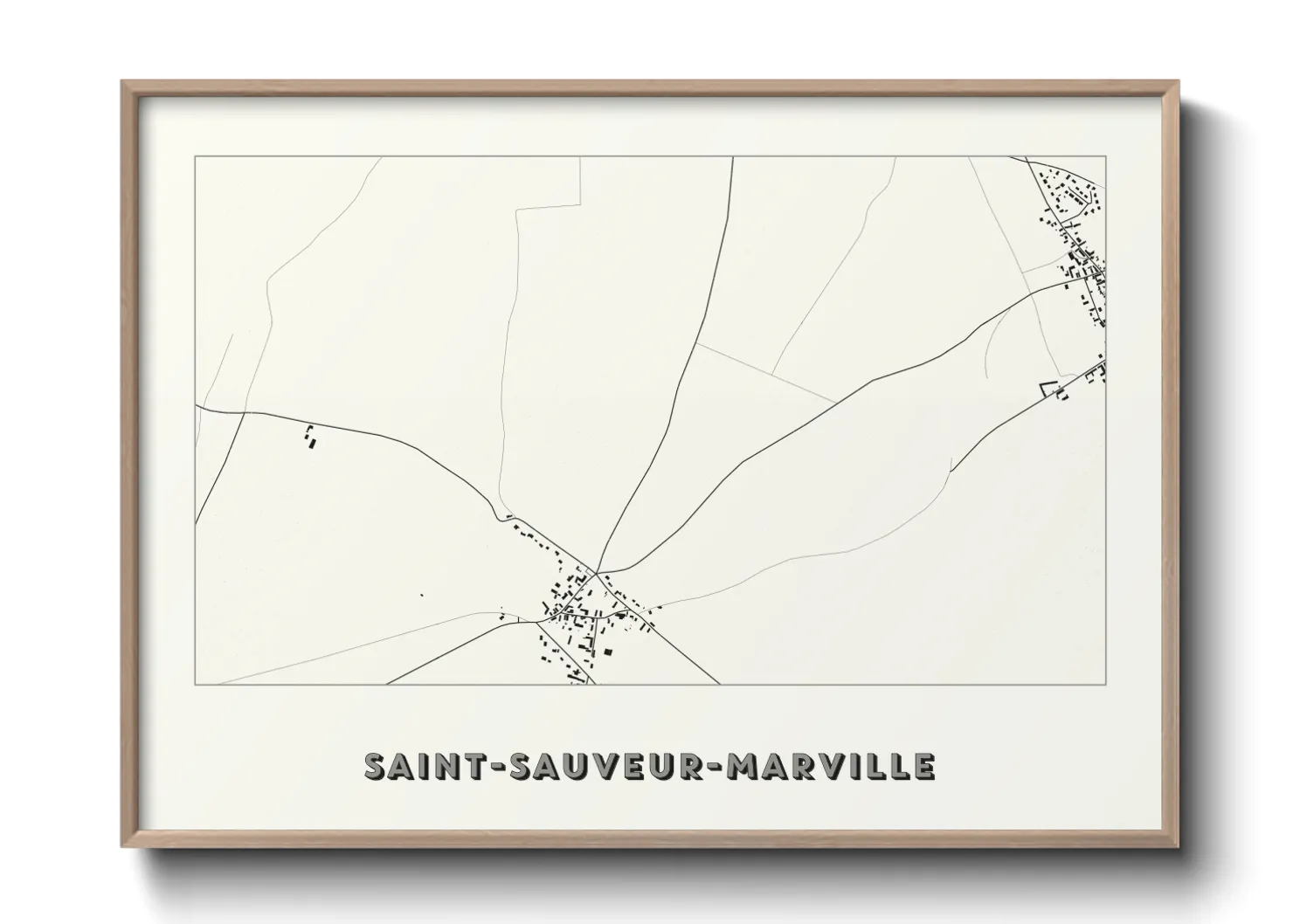Une affiche de carte sur Saint-Sauveur-Marville