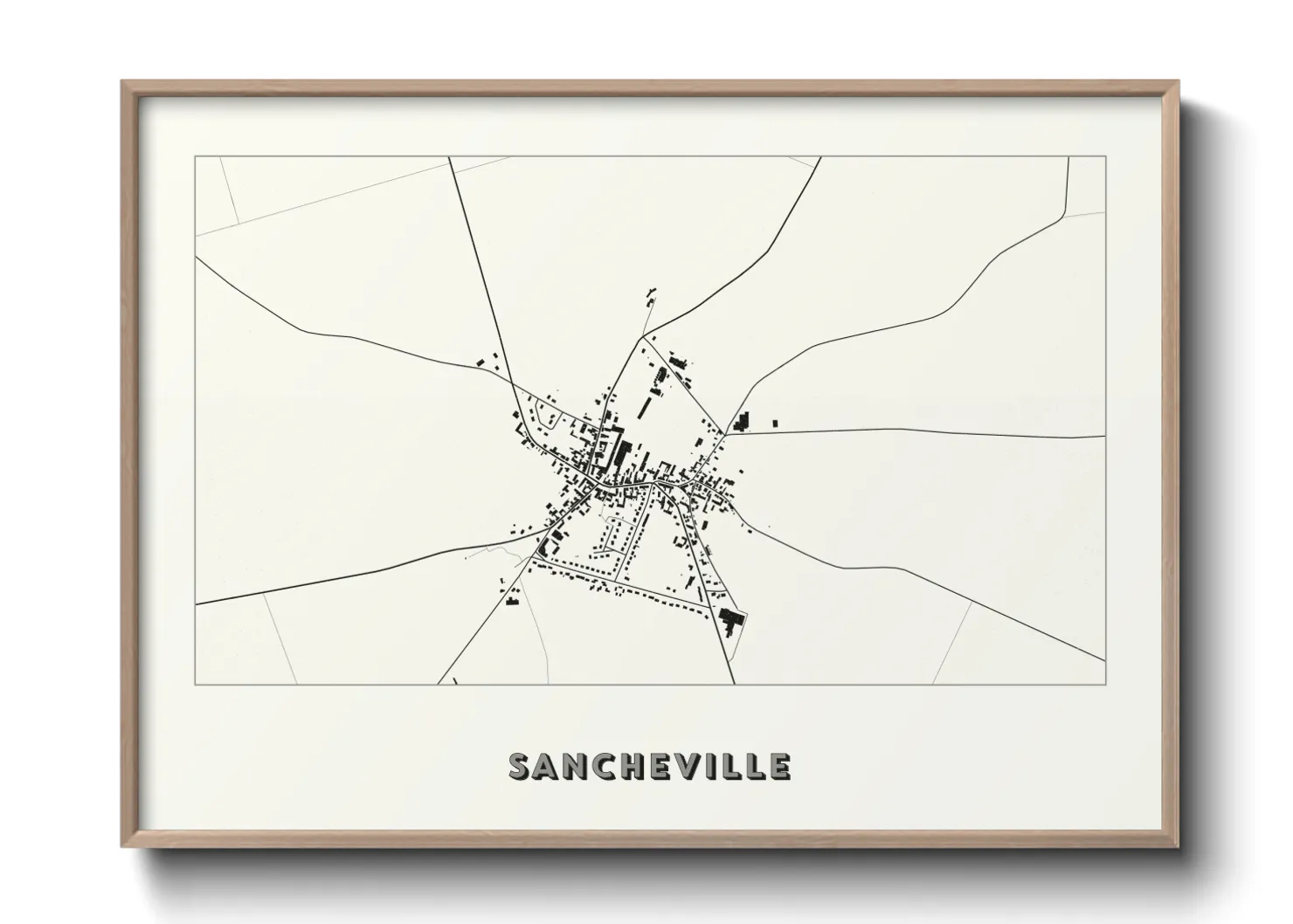 Une affiche de carte sur Sancheville