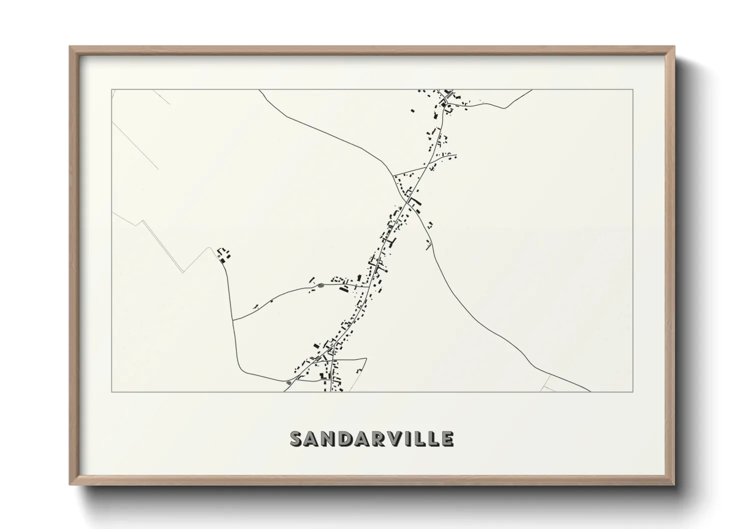 Une affiche de carte sur Sandarville