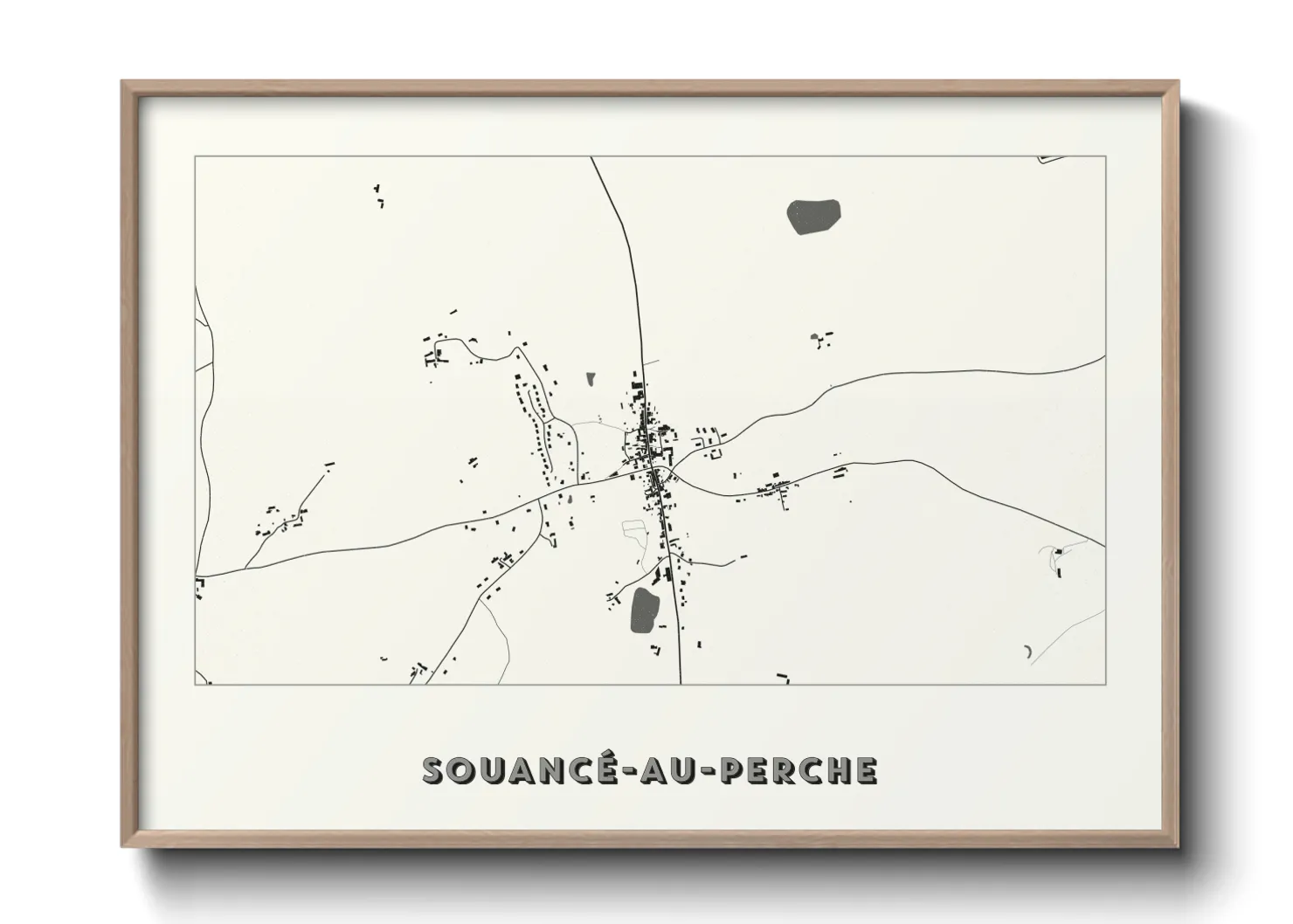 Une affiche de carte sur Souancé-au-Perche