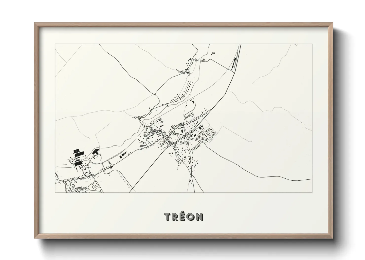 Une affiche de carte sur Tréon