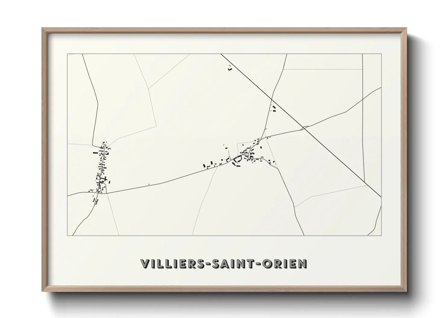 Une affiche de carte sur Villiers-Saint-Orien