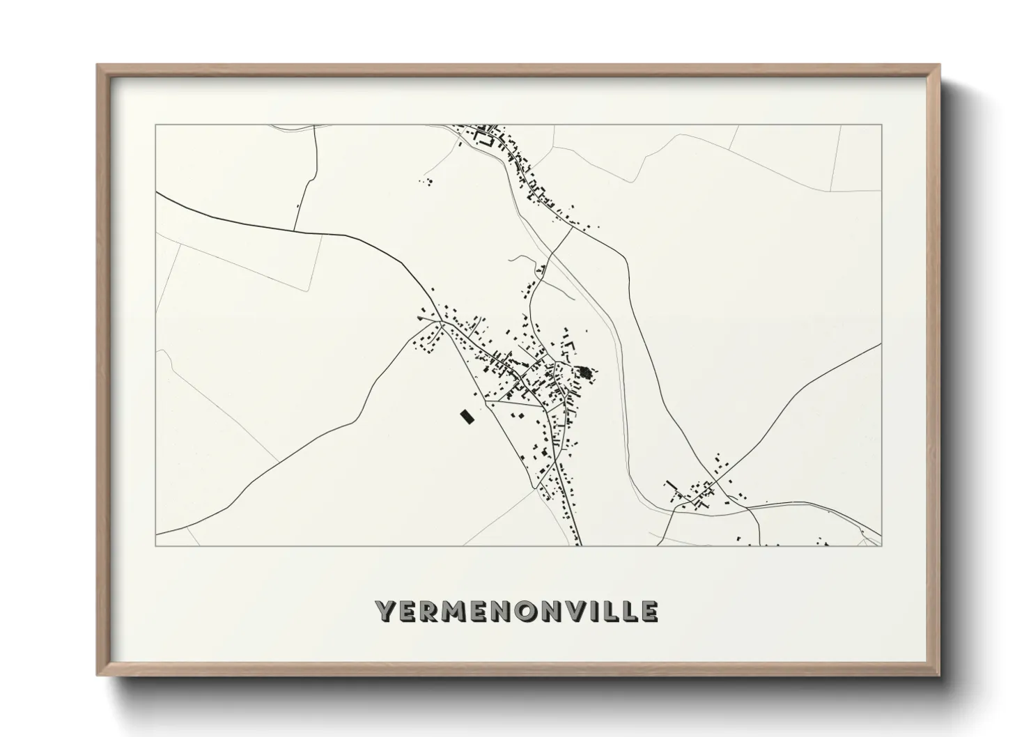 Une affiche de carte sur Yermenonville
