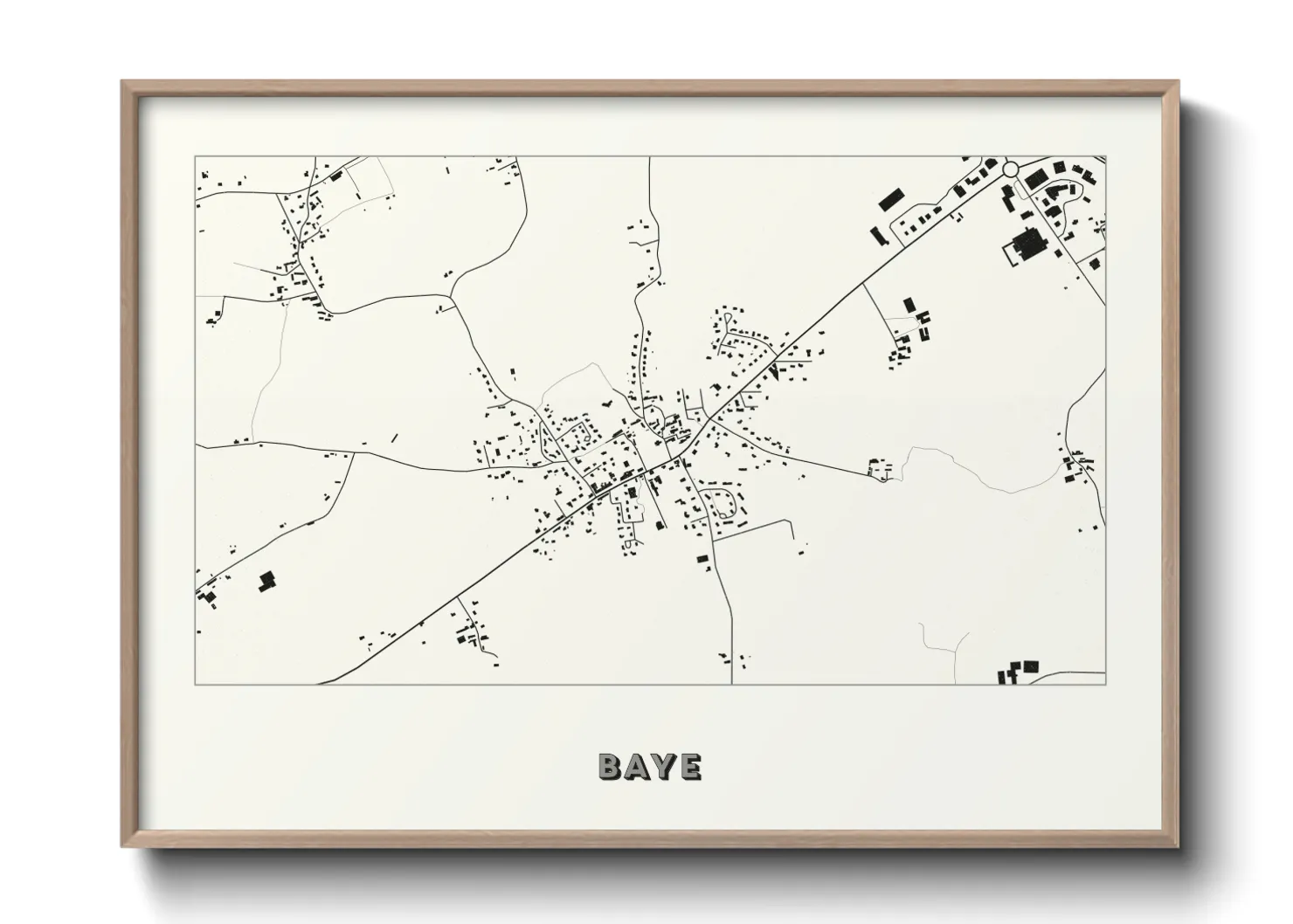 Une affiche de carte sur Baye
