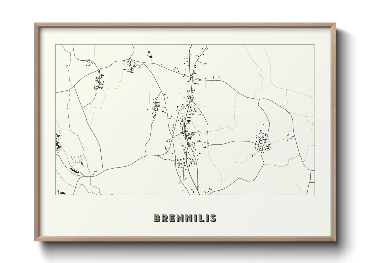 Une affiche de carte sur Brennilis