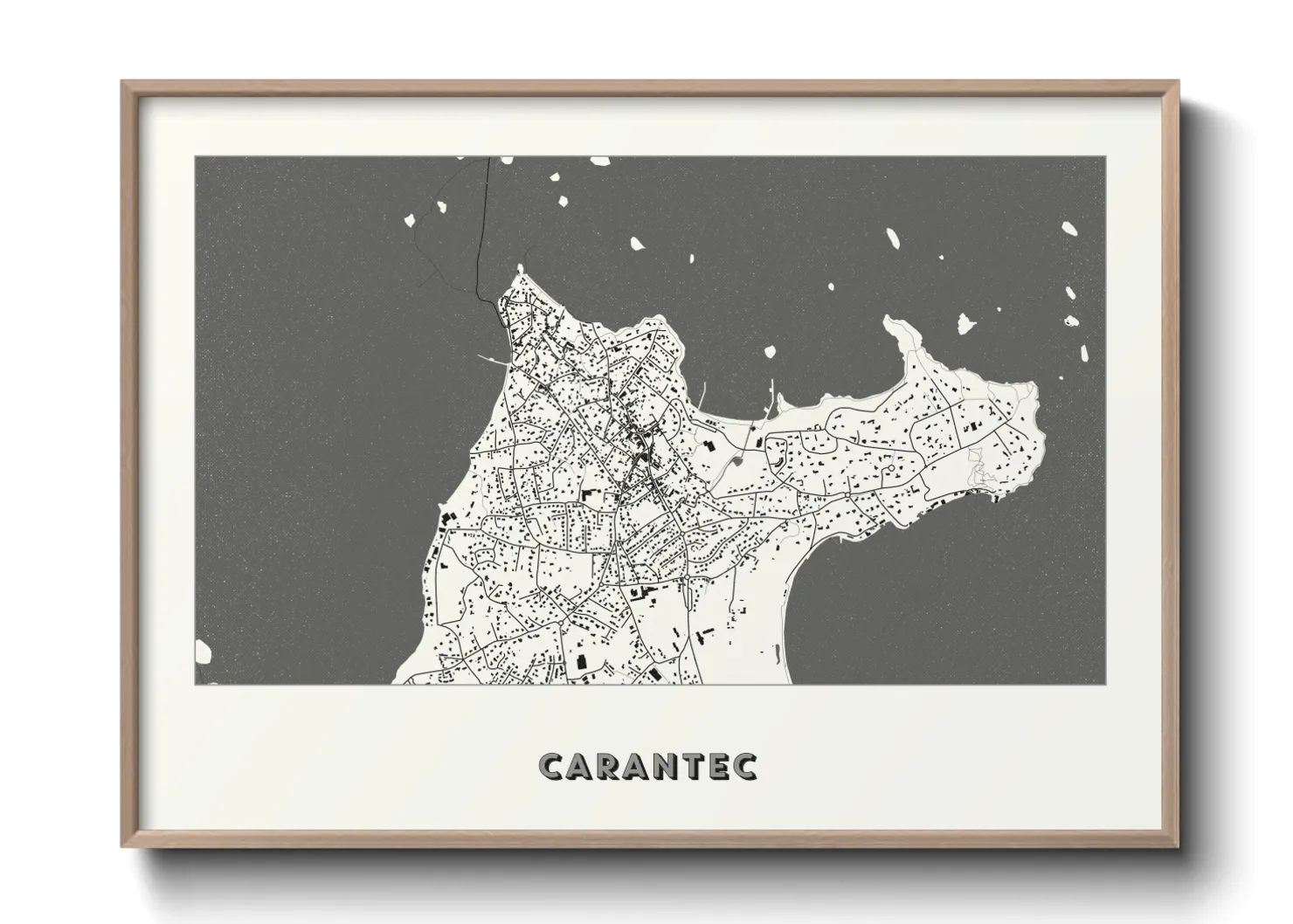 Une affiche de carte sur Carantec