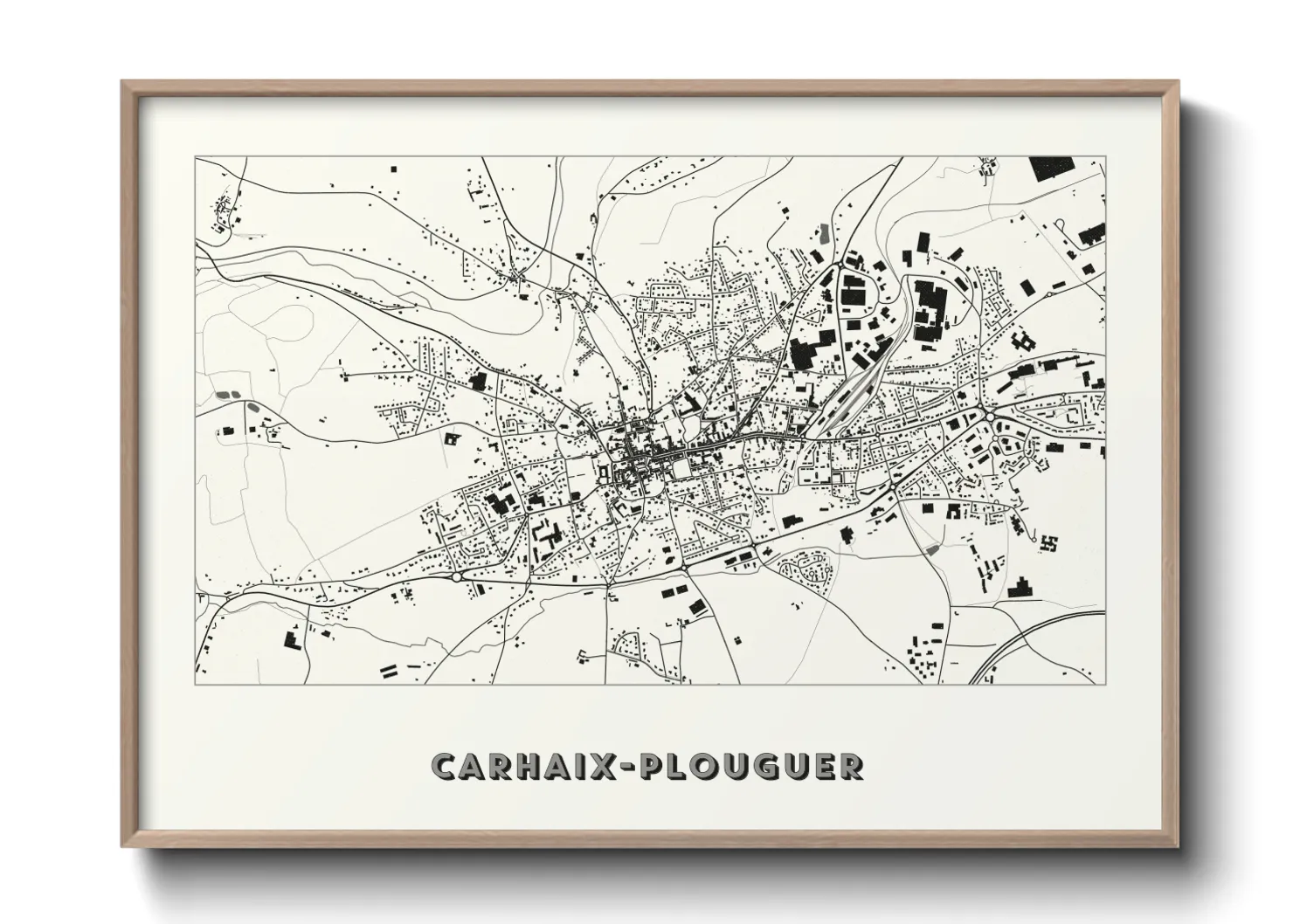 Une affiche de carte sur Carhaix-Plouguer