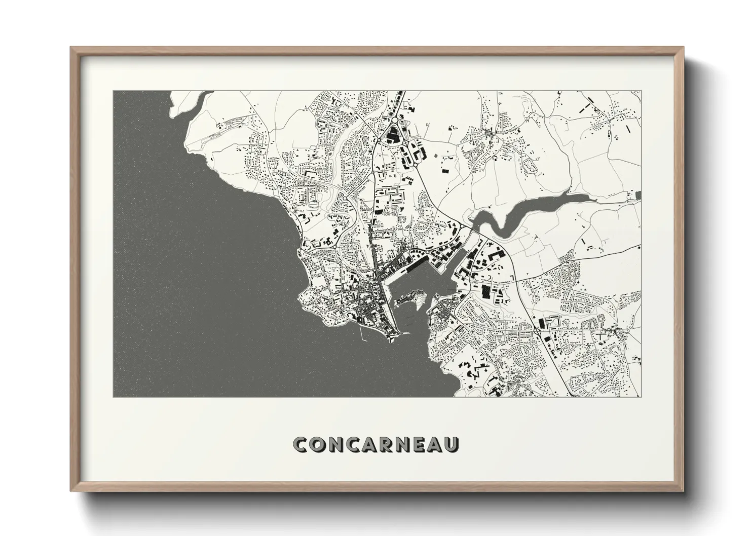 Une affiche de carte sur Concarneau