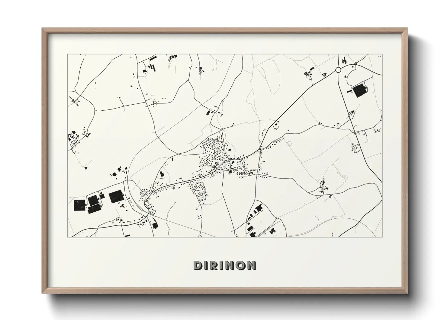 Une affiche de carte sur Dirinon