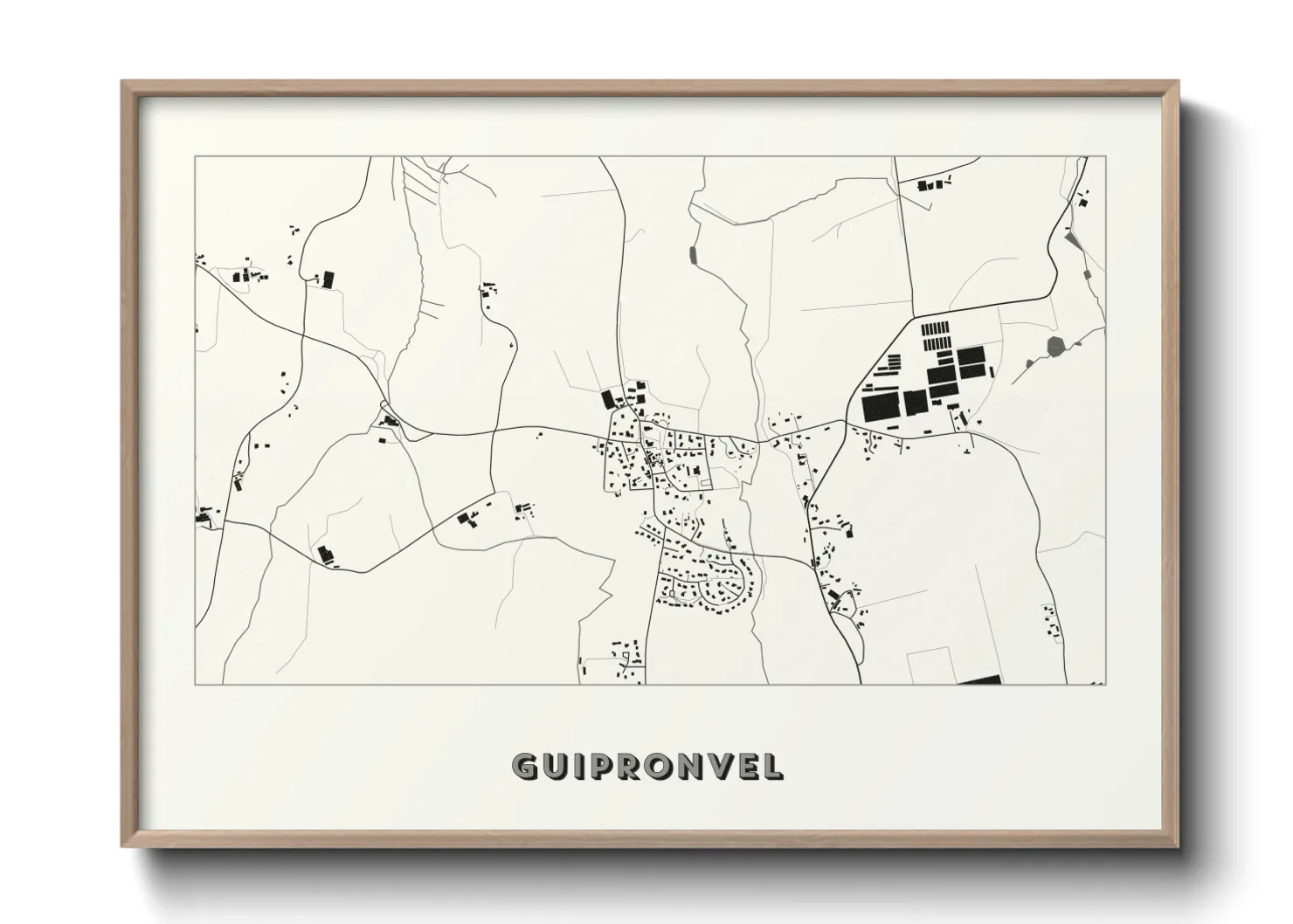 Une affiche de carte sur Guipronvel