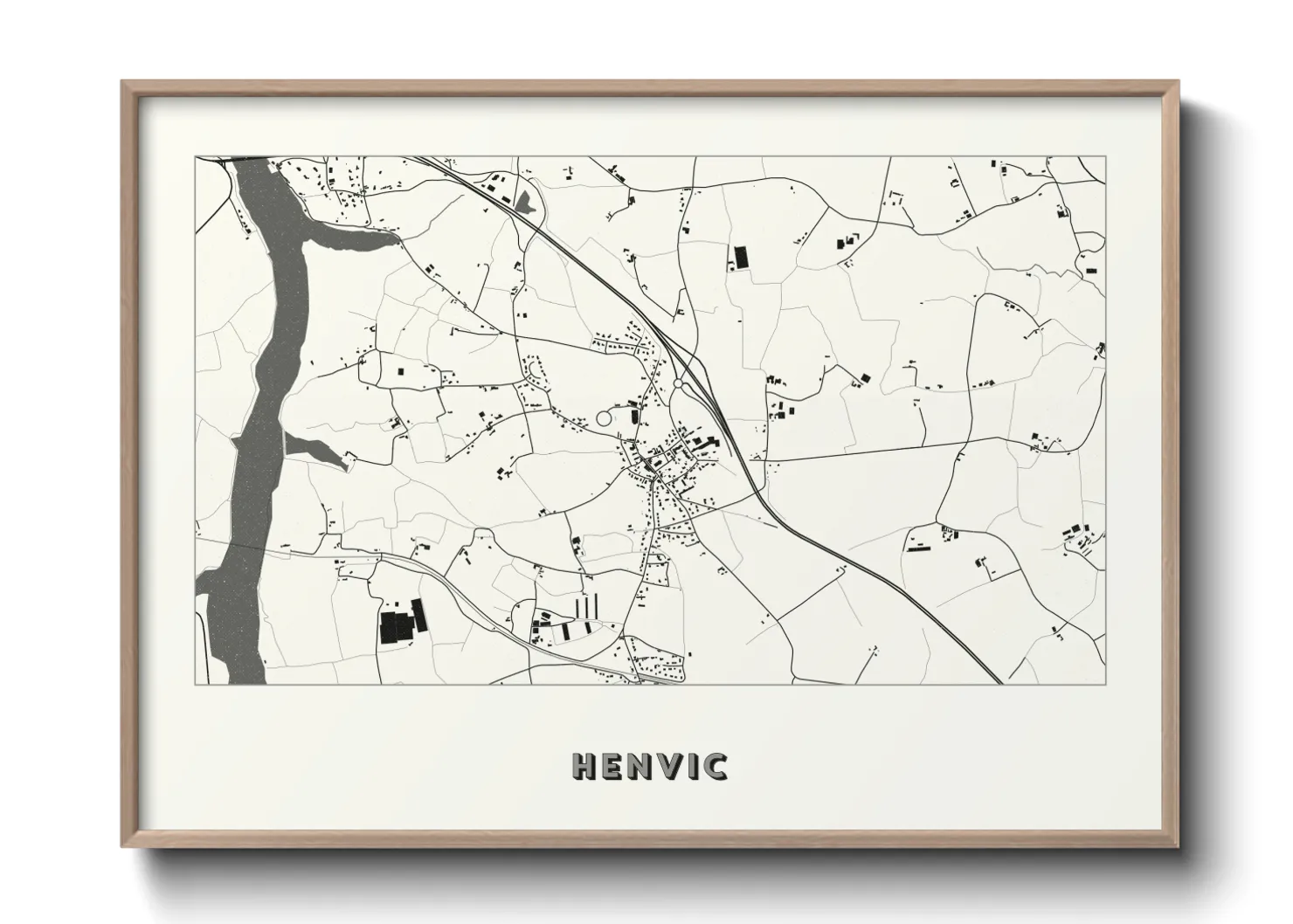 Une affiche de carte sur Henvic