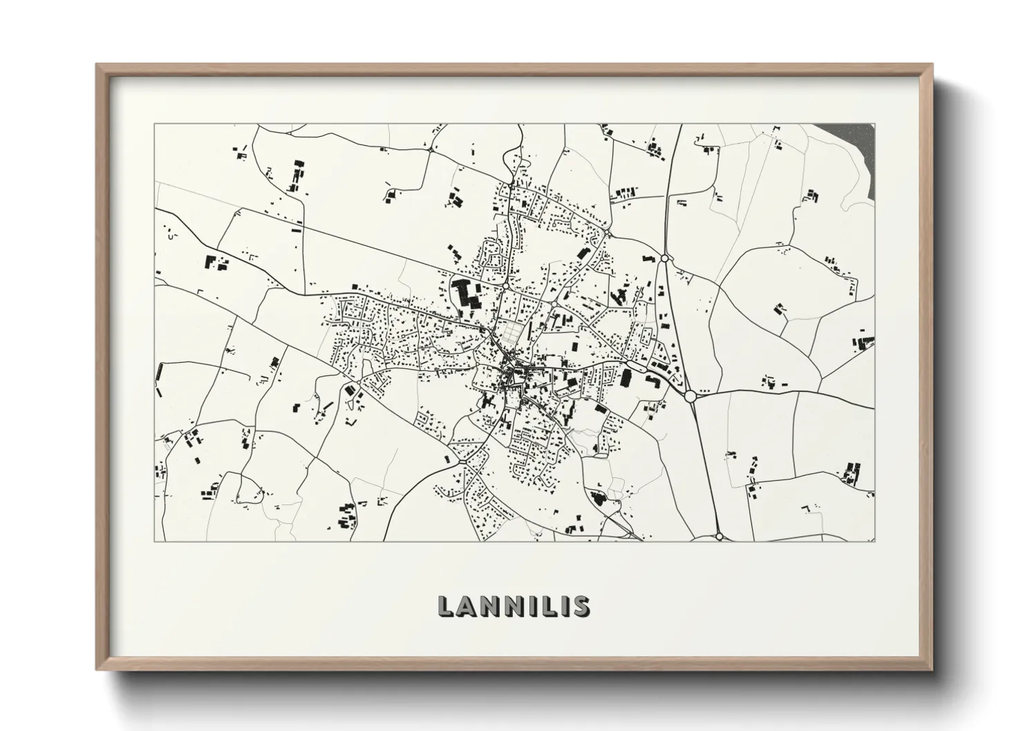 Une affiche de carte sur Lannilis
