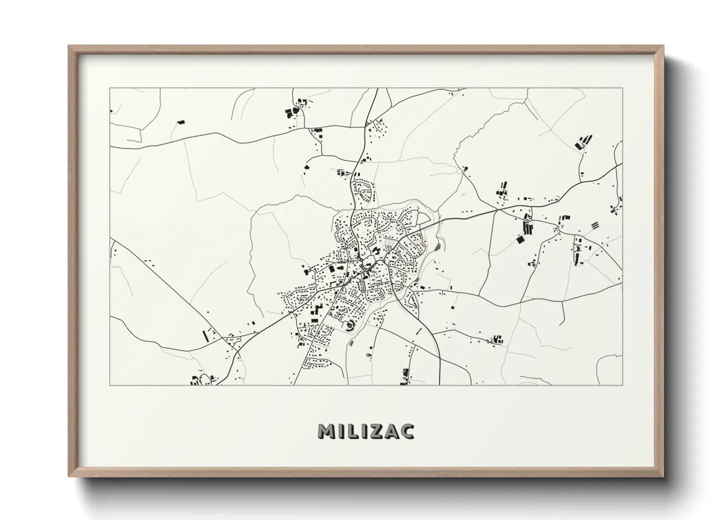 Une affiche de carte sur Milizac