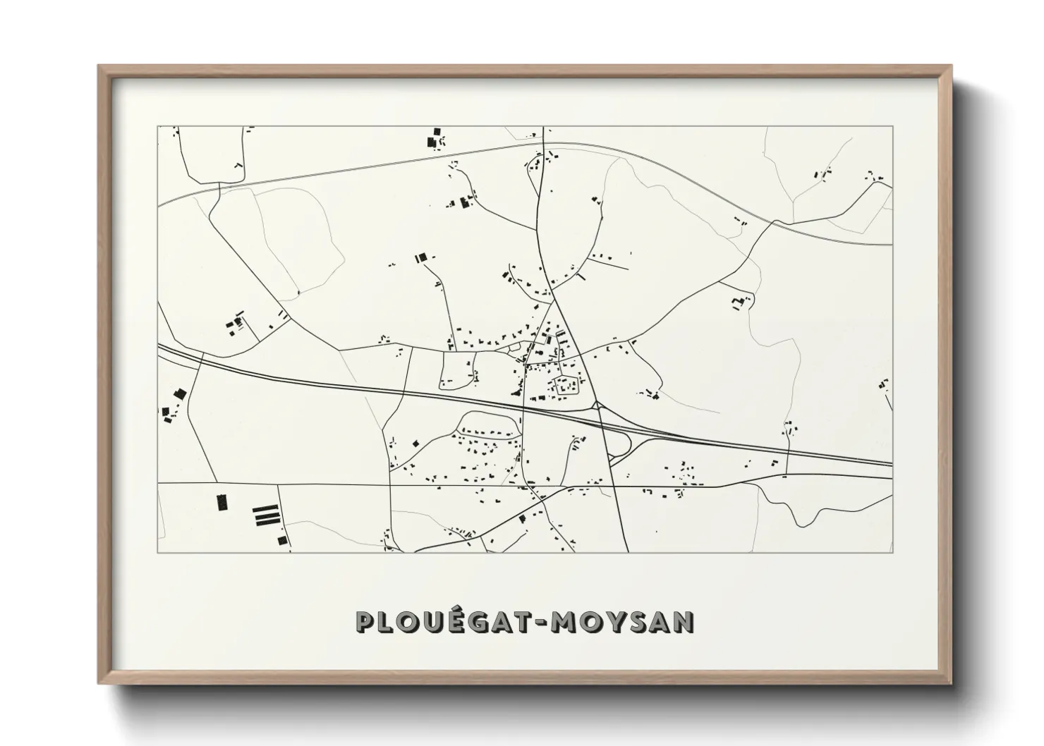 Une affiche de carte sur Plouégat-Moysan