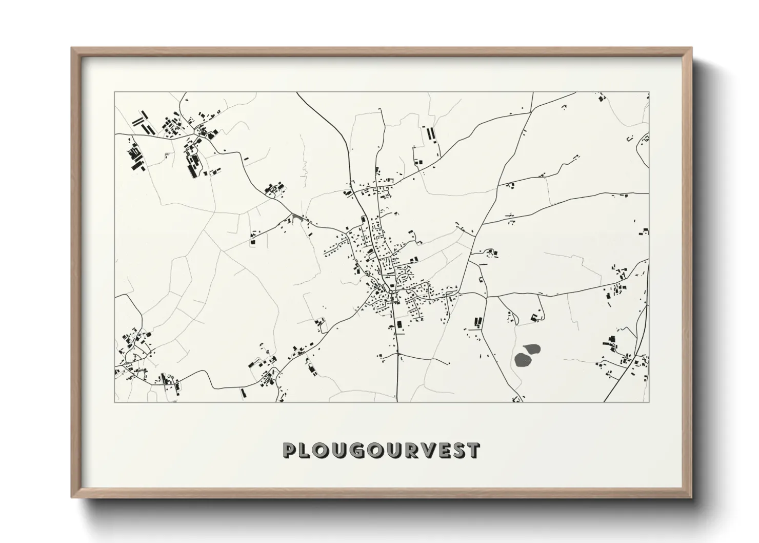 Une affiche de carte sur Plougourvest