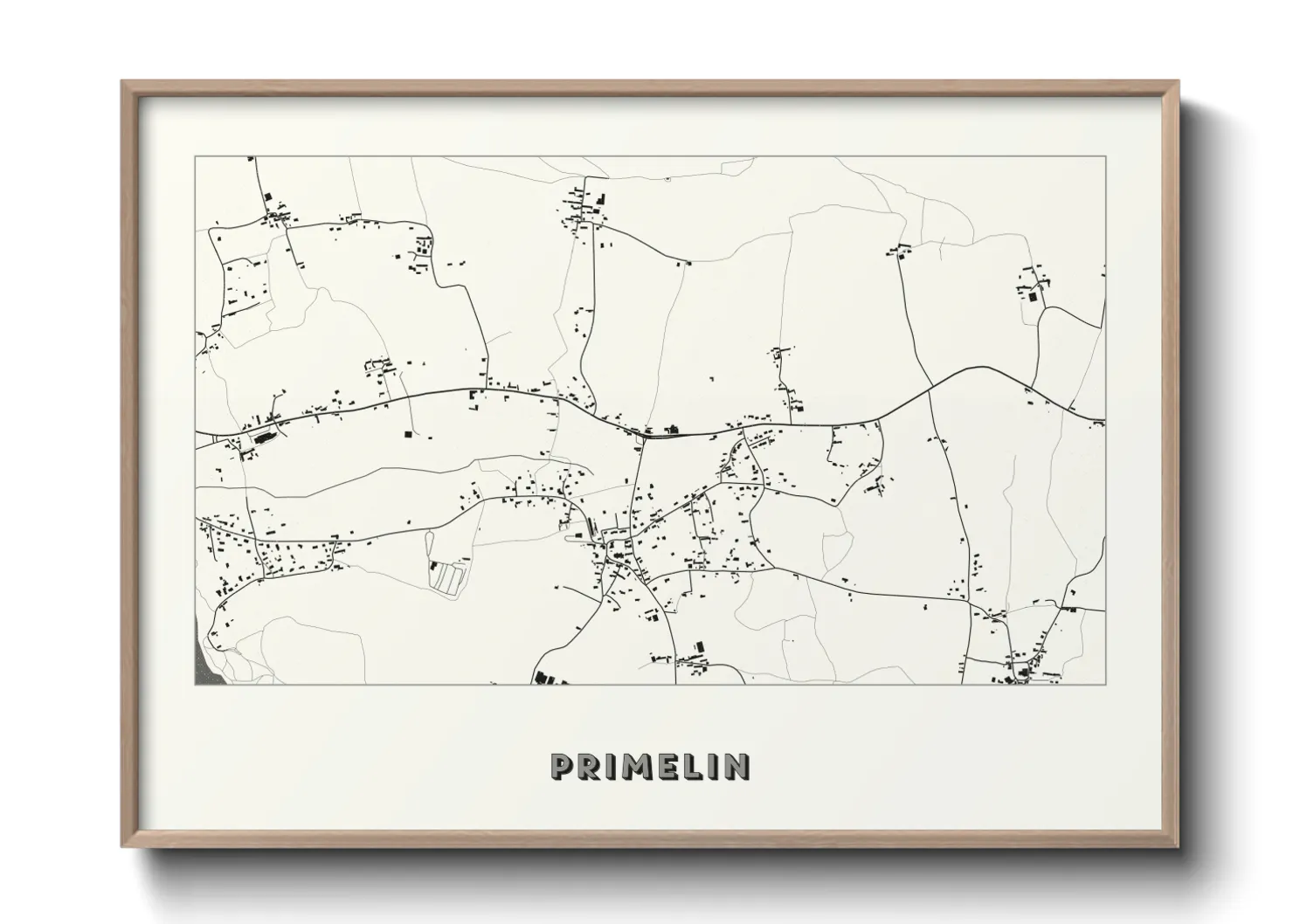 Une affiche de carte sur Primelin