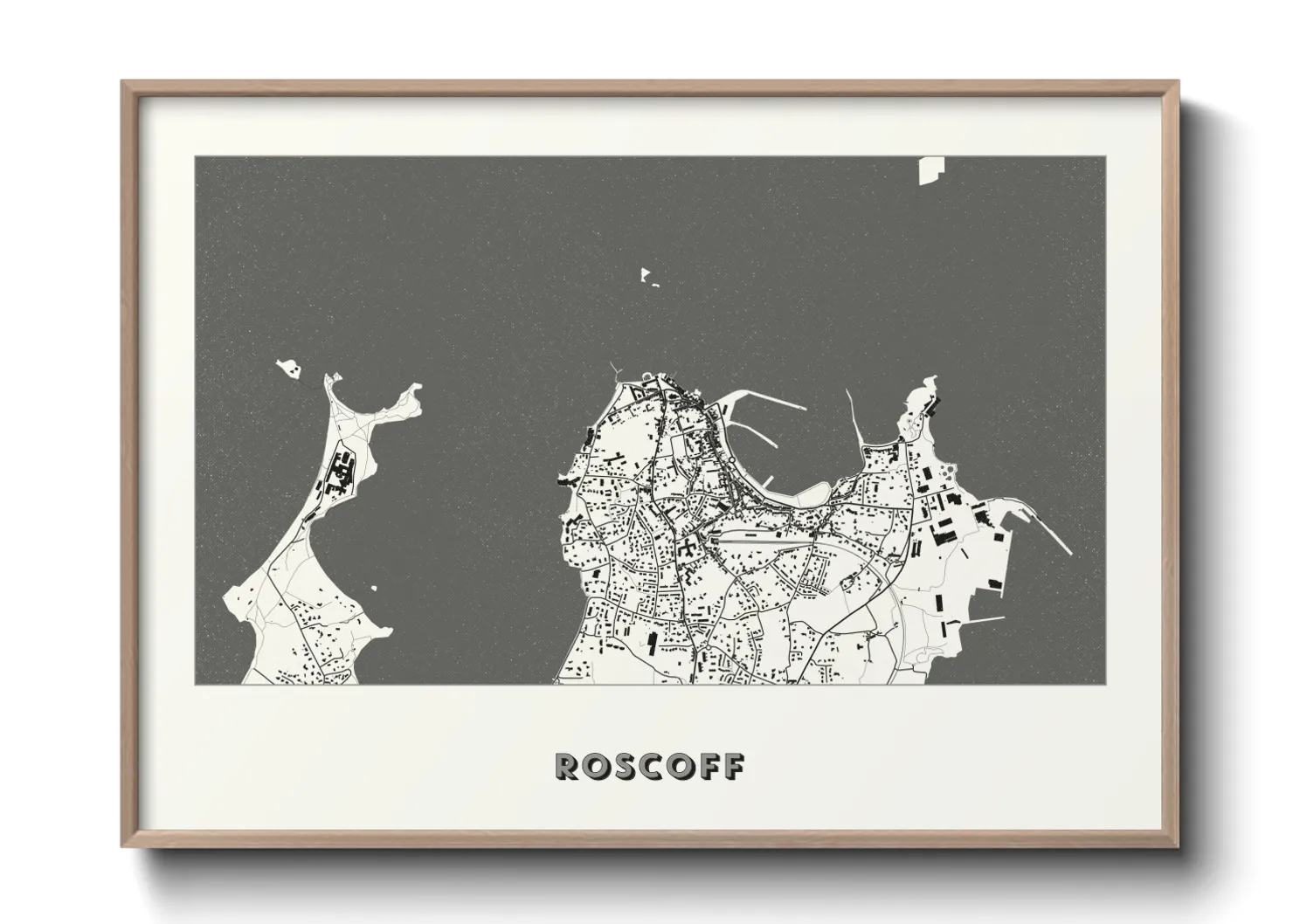 Une affiche de carte sur Roscoff